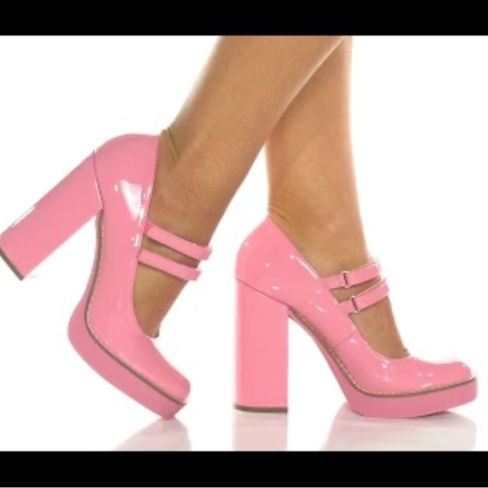 NWOT Steve Madden Pink Patent Vegan Leather Mary Jane Heels Size 9.5 - Picture 2 of 11